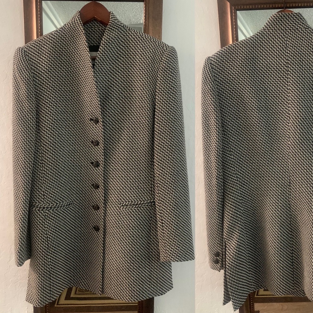 Vintage Dana Buchman Chevron Blazer Size 6